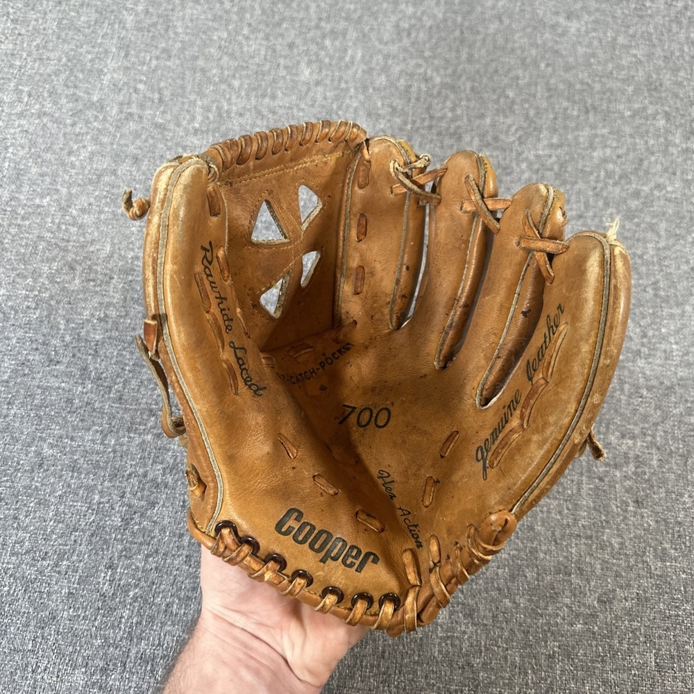 Vintage Cooper 700 Baseball Glove Rawhide Laced Genuine Leather Korea‎ RH